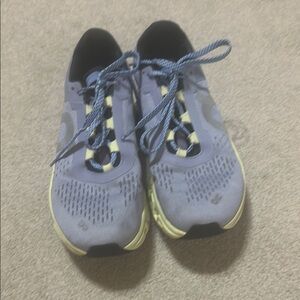 On Running Blue and Yellow Sneakers Breathable Mesh Performance
